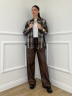 Pantalone Ecopelle 8043 Marrone