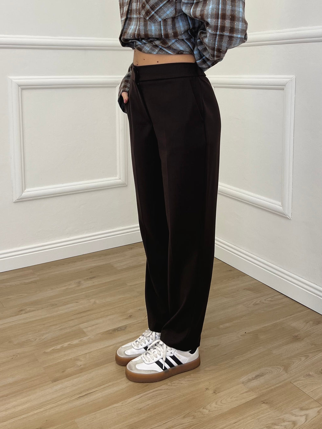 Pantalone Regular Gabardine 83487 Marrone