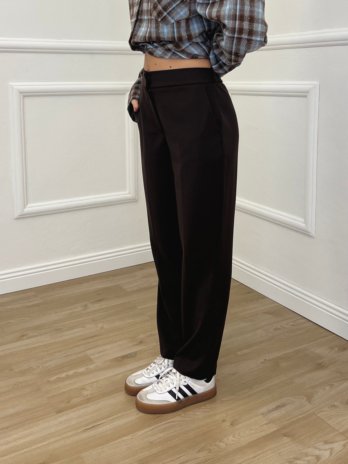 Pantalone Regular Gabardine 83487 Marrone