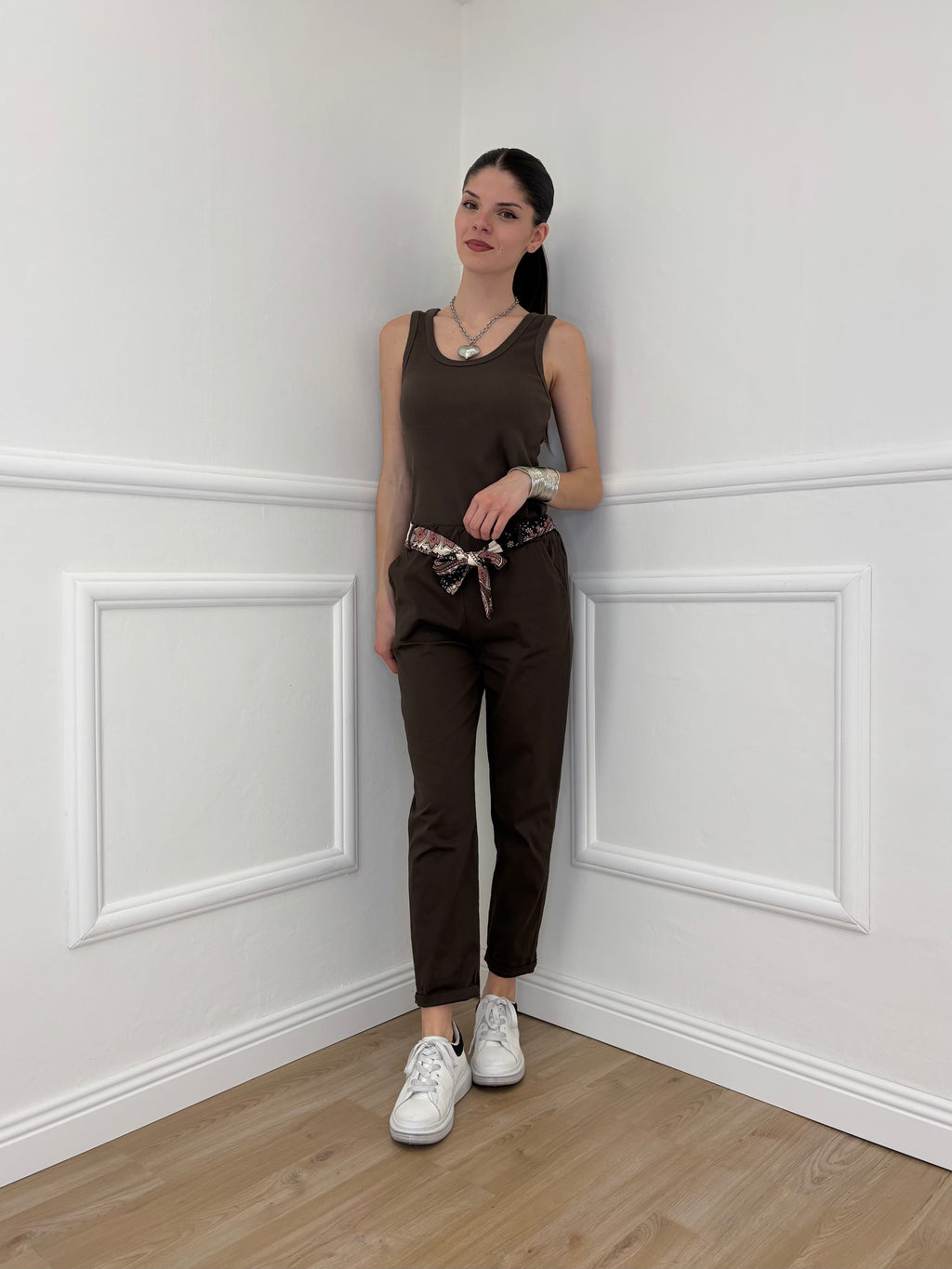 Pantalone Cotone Fusciacca 1508 Marrone