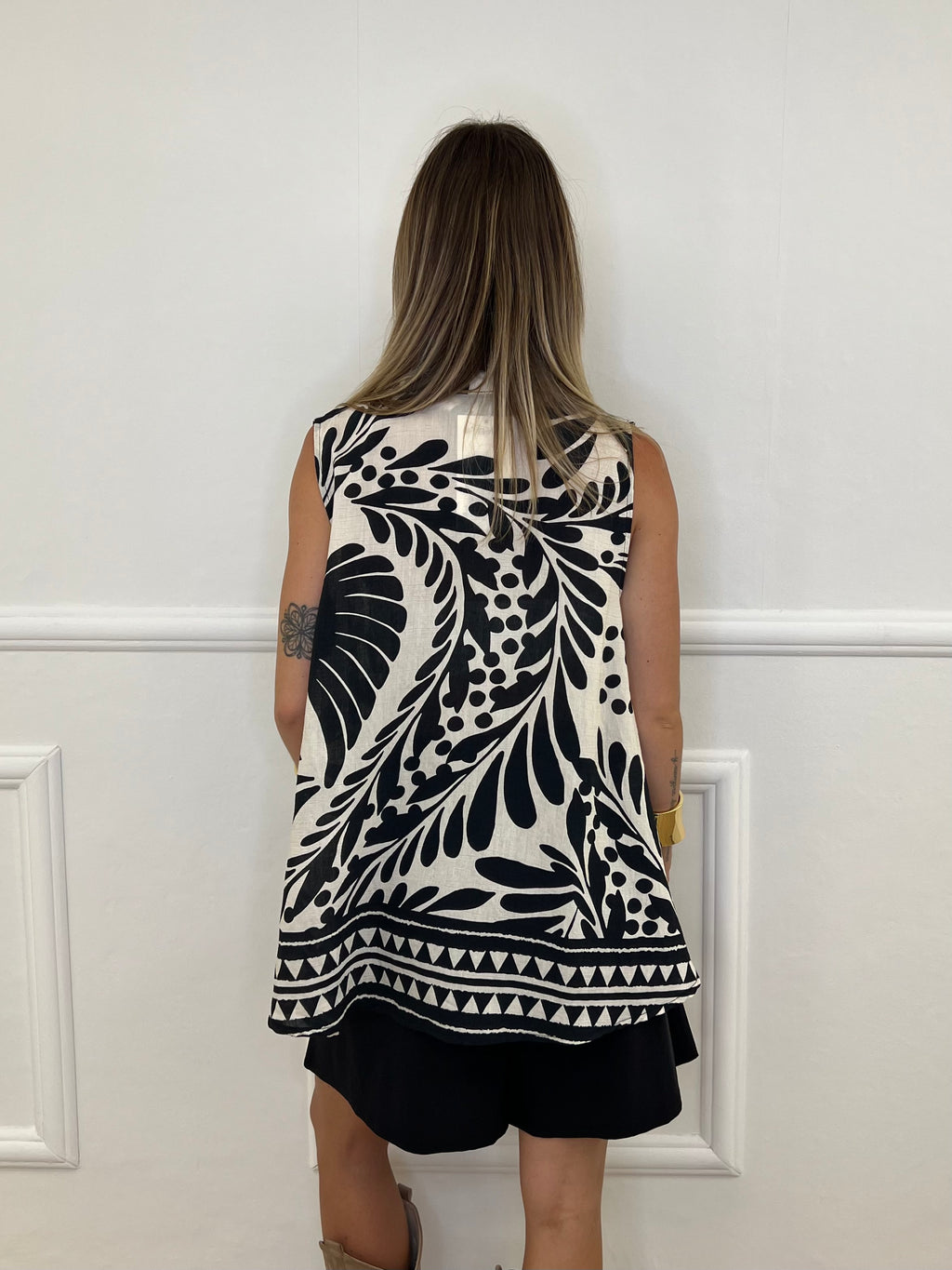 Camicia Trapezio Fantasia 4565 Nero
