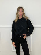 Maglia Over Paillettes 5582 Nero