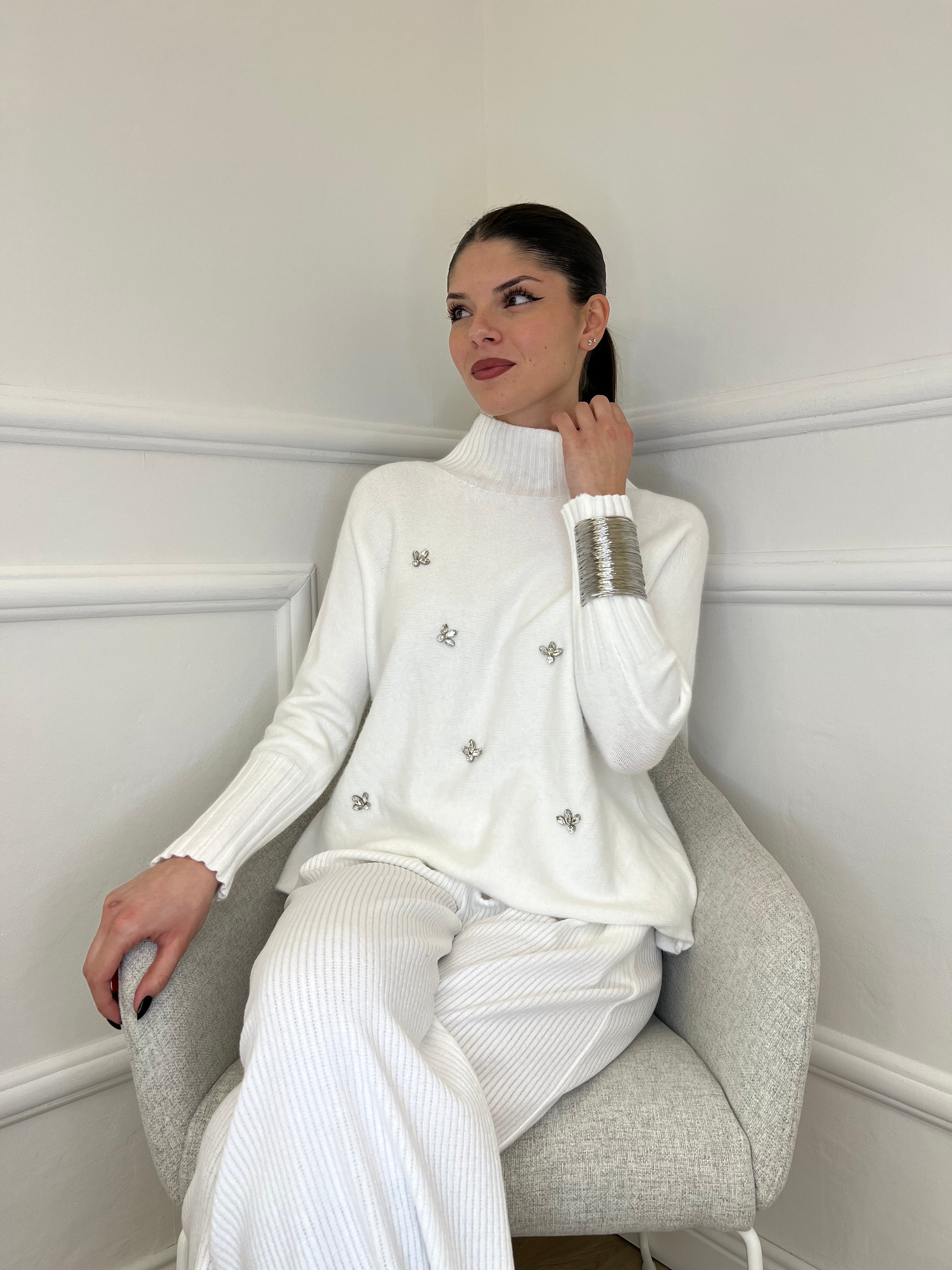 Maglia Cristalli 6026 Bianco