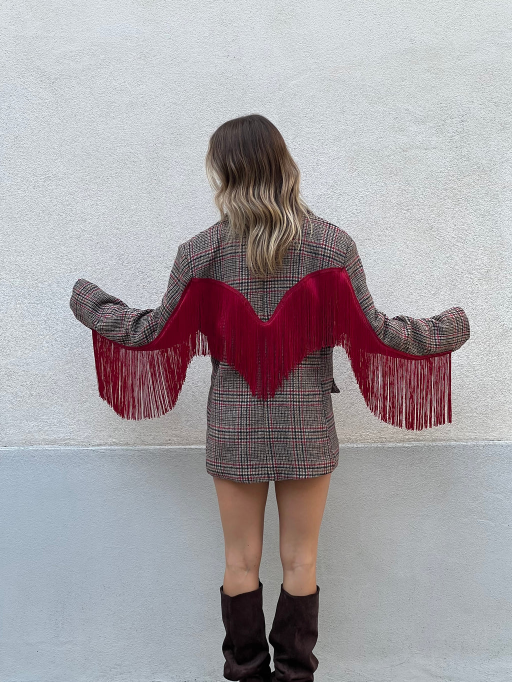 Giacca Galles con Frange A20352 Bordeaux