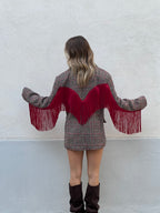 Giacca Galles con Frange A20352 Bordeaux