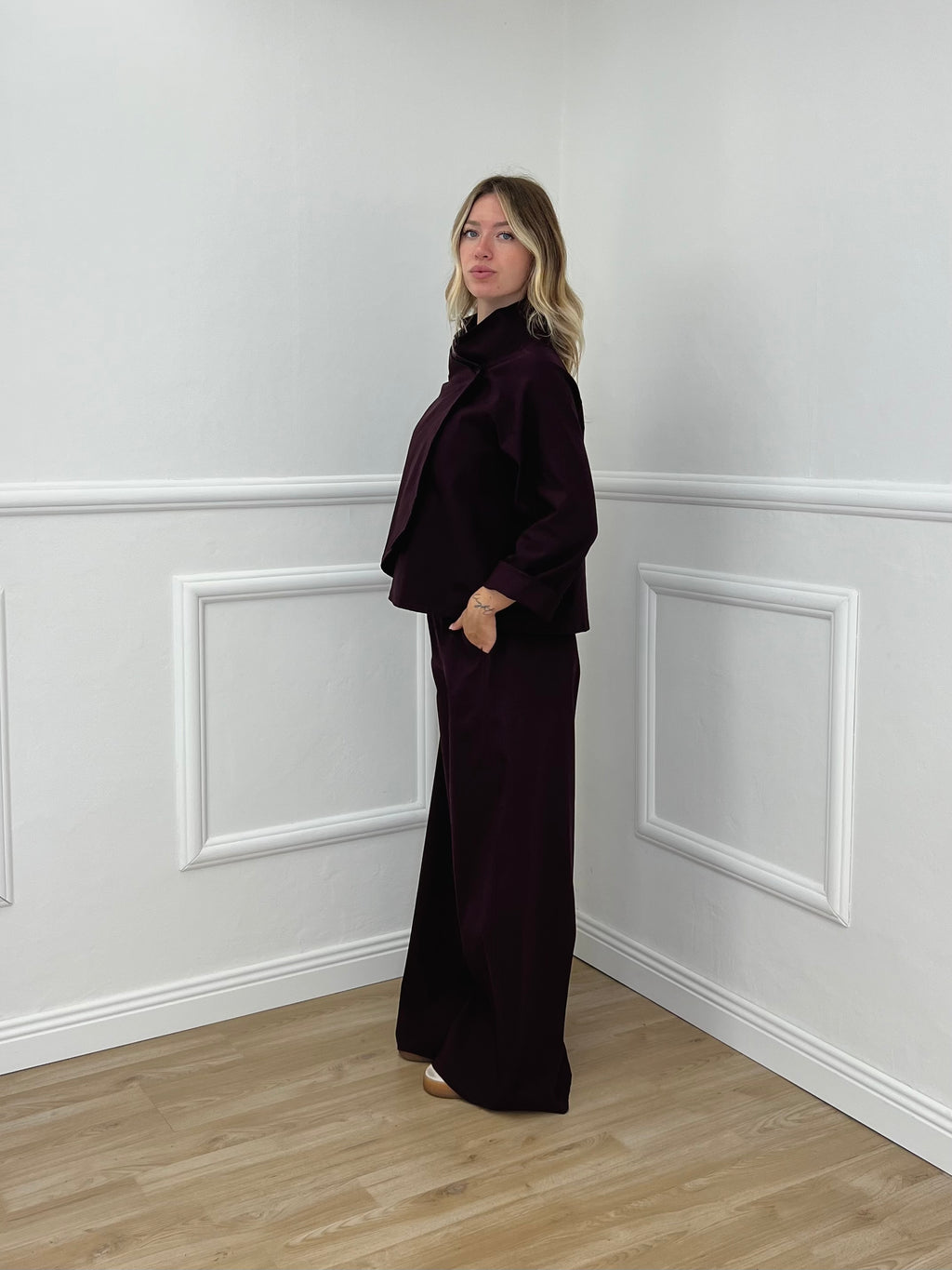 Giacca Diagonale Punto Milano 2661 Burgundy