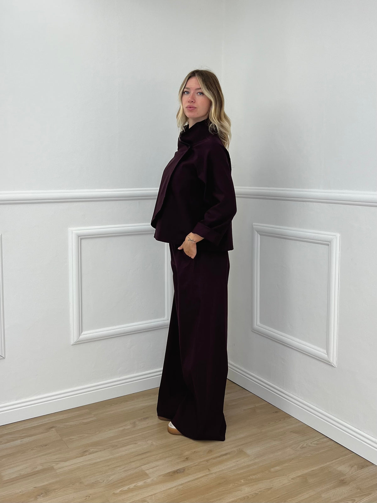 Pantalone Palazzo Punto Milano 3015 Burgundy