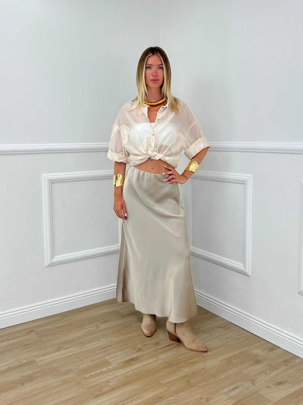 Longuette In Satin 2236 Sabbia
