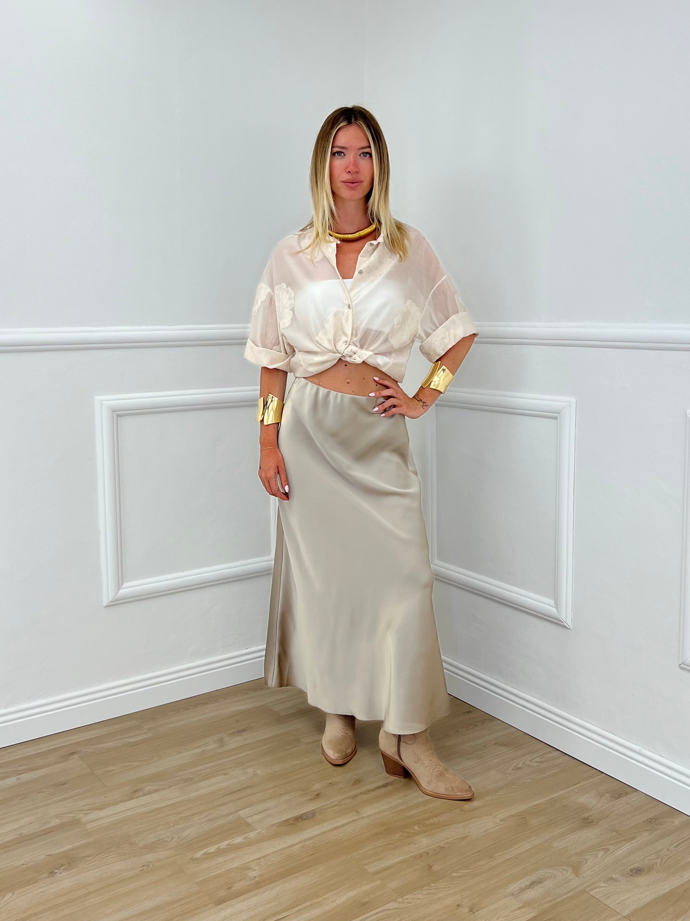 Longuette In Satin 2236 Sabbia