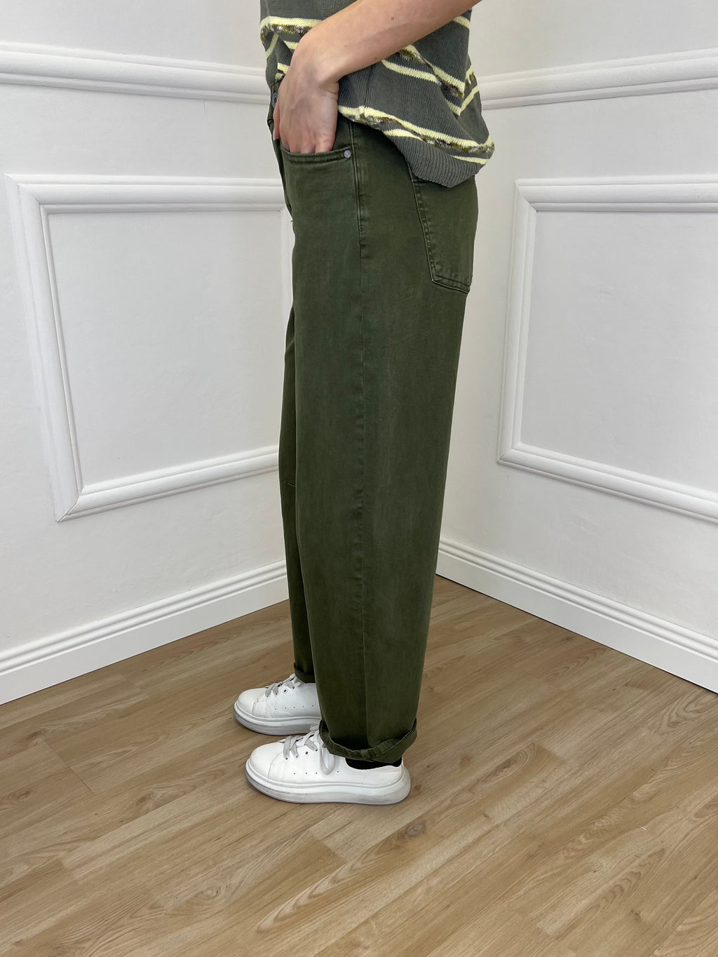 Jeans Balloon Slim 8059 Verde Militare