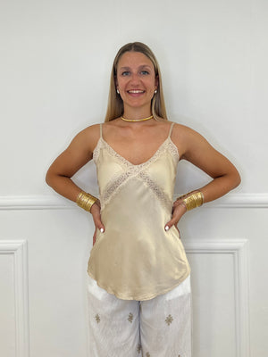 Top In Raso Con Pizzo 80228 Ecru