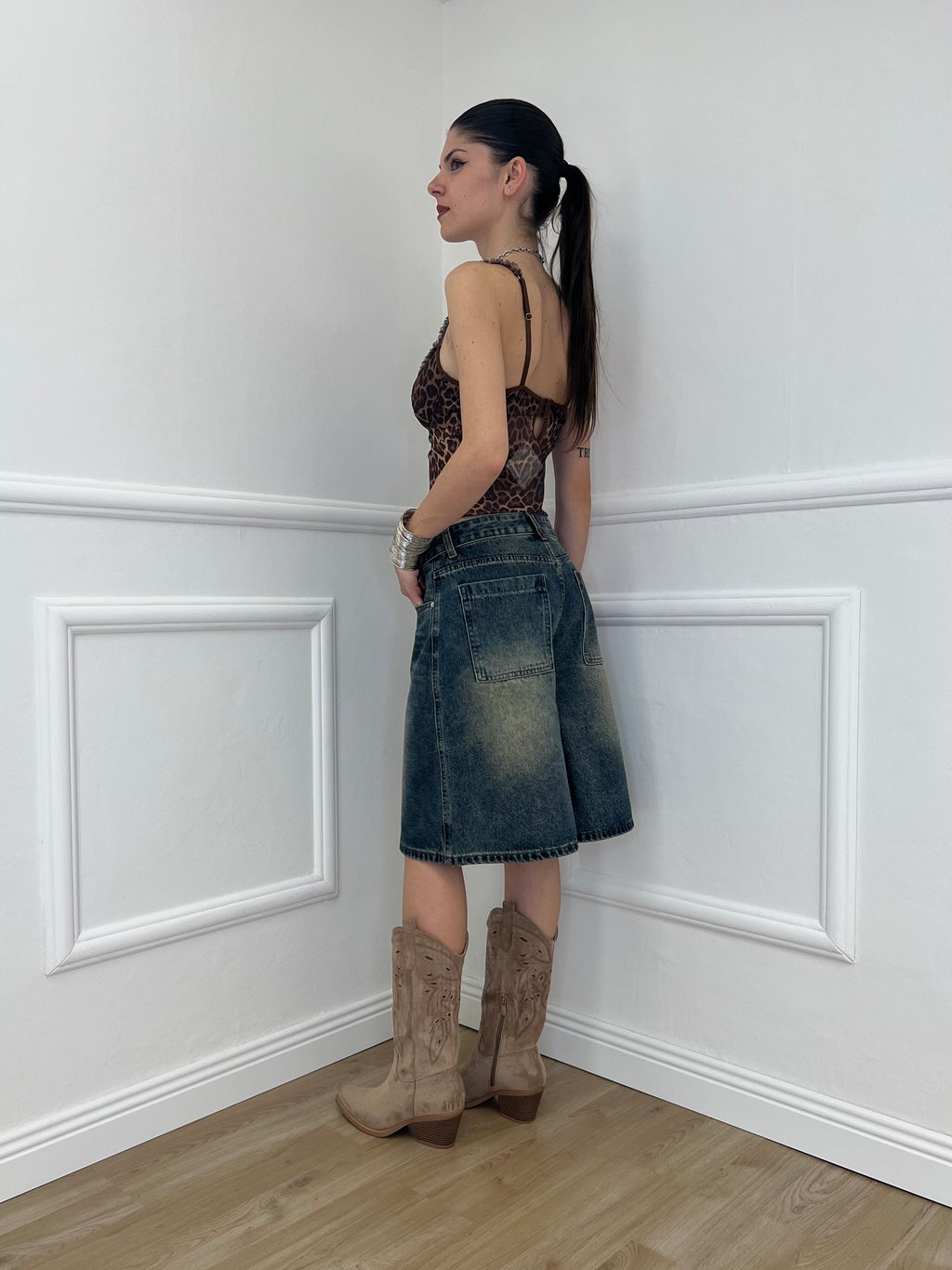 Bermuda in Denim Stonewash 22238 Blu