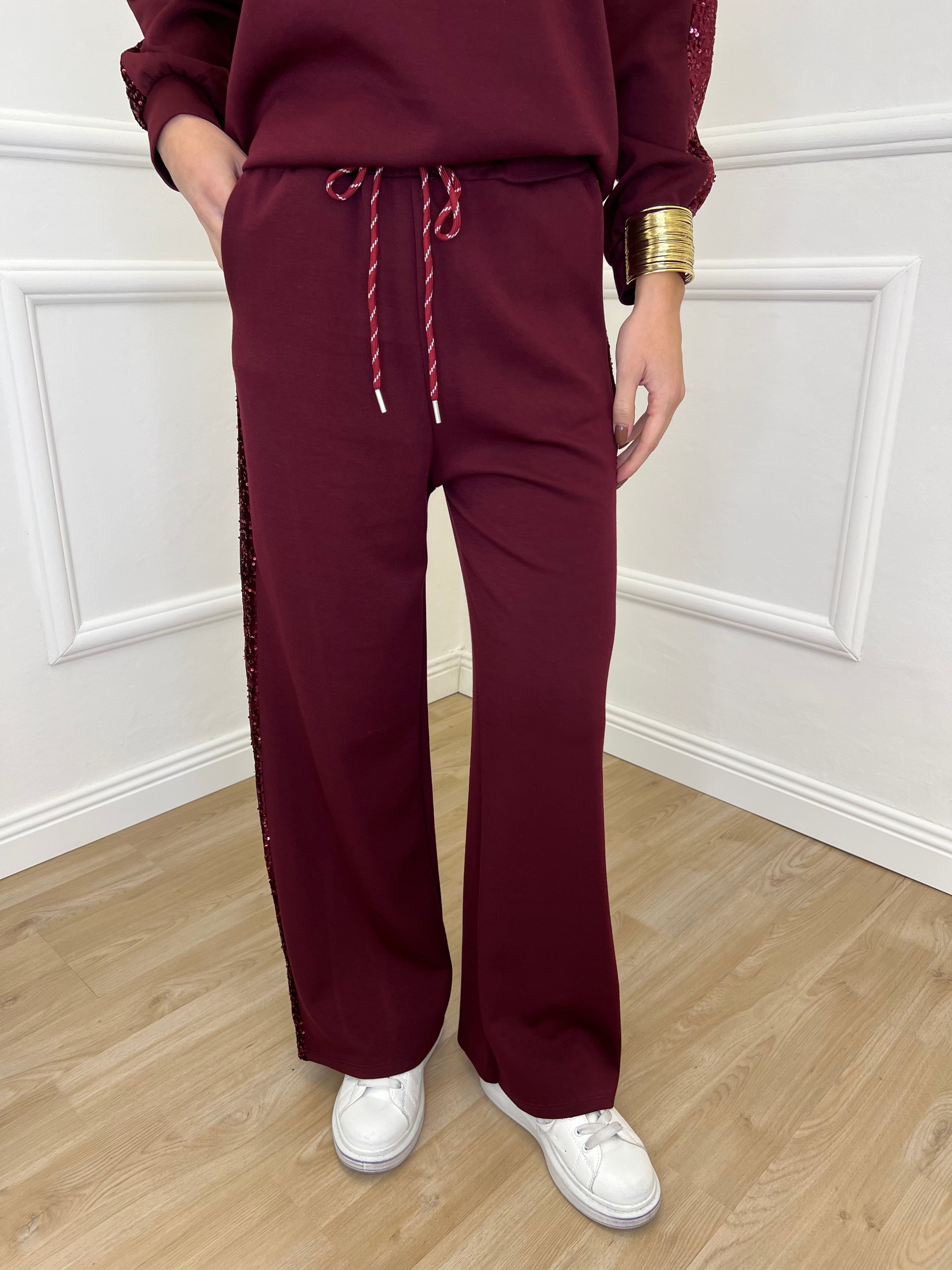 Tuta con Paillettes 21172 Burgundy