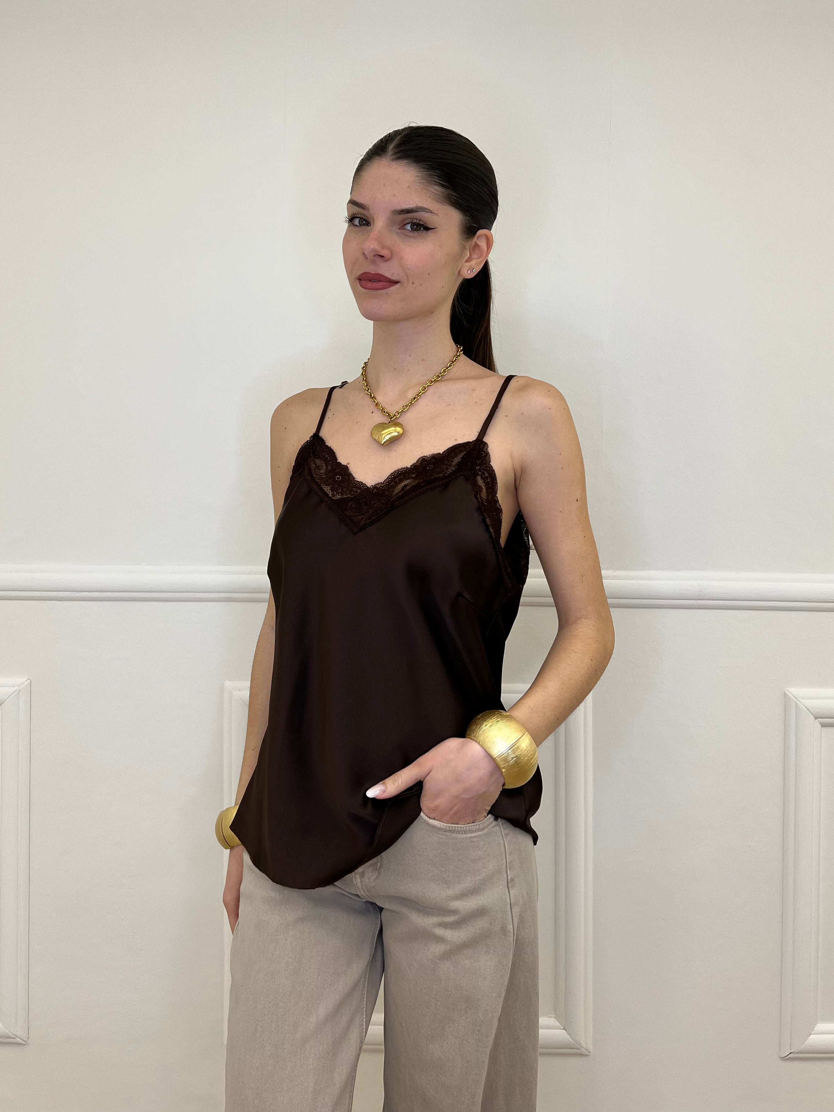 Top Satin Pizzo 1542