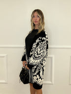 Cardigan Cappotto Jacquard 8201 Nero