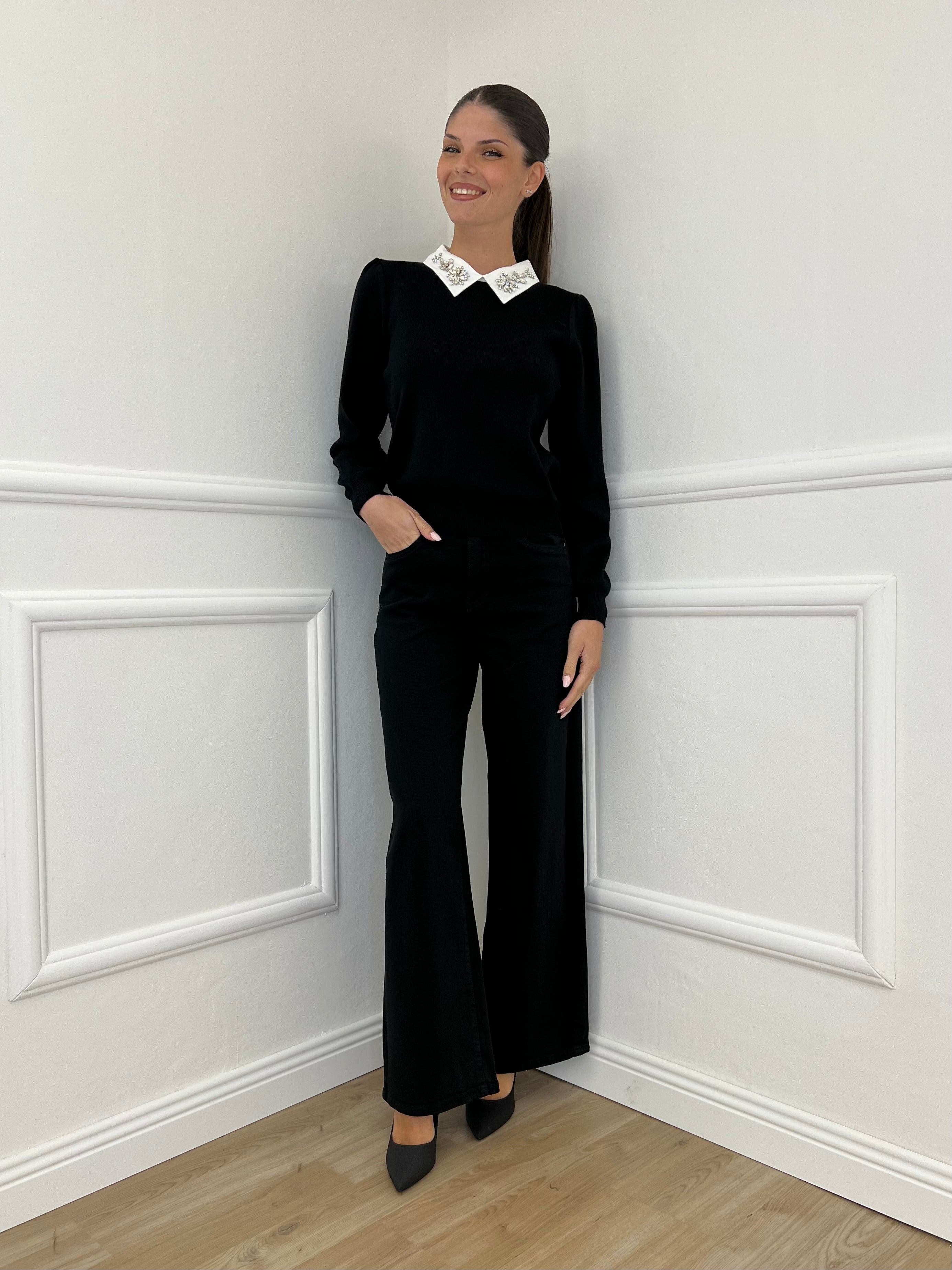 Jeans Palazzo T1001-1 Nero