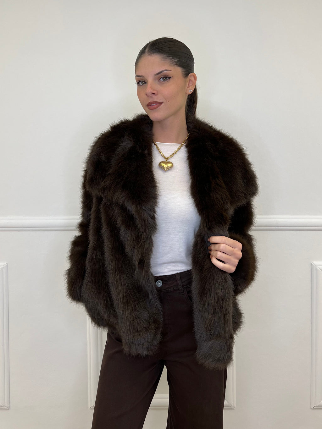 Pelliccia Doppiopetto Y0238 Moro