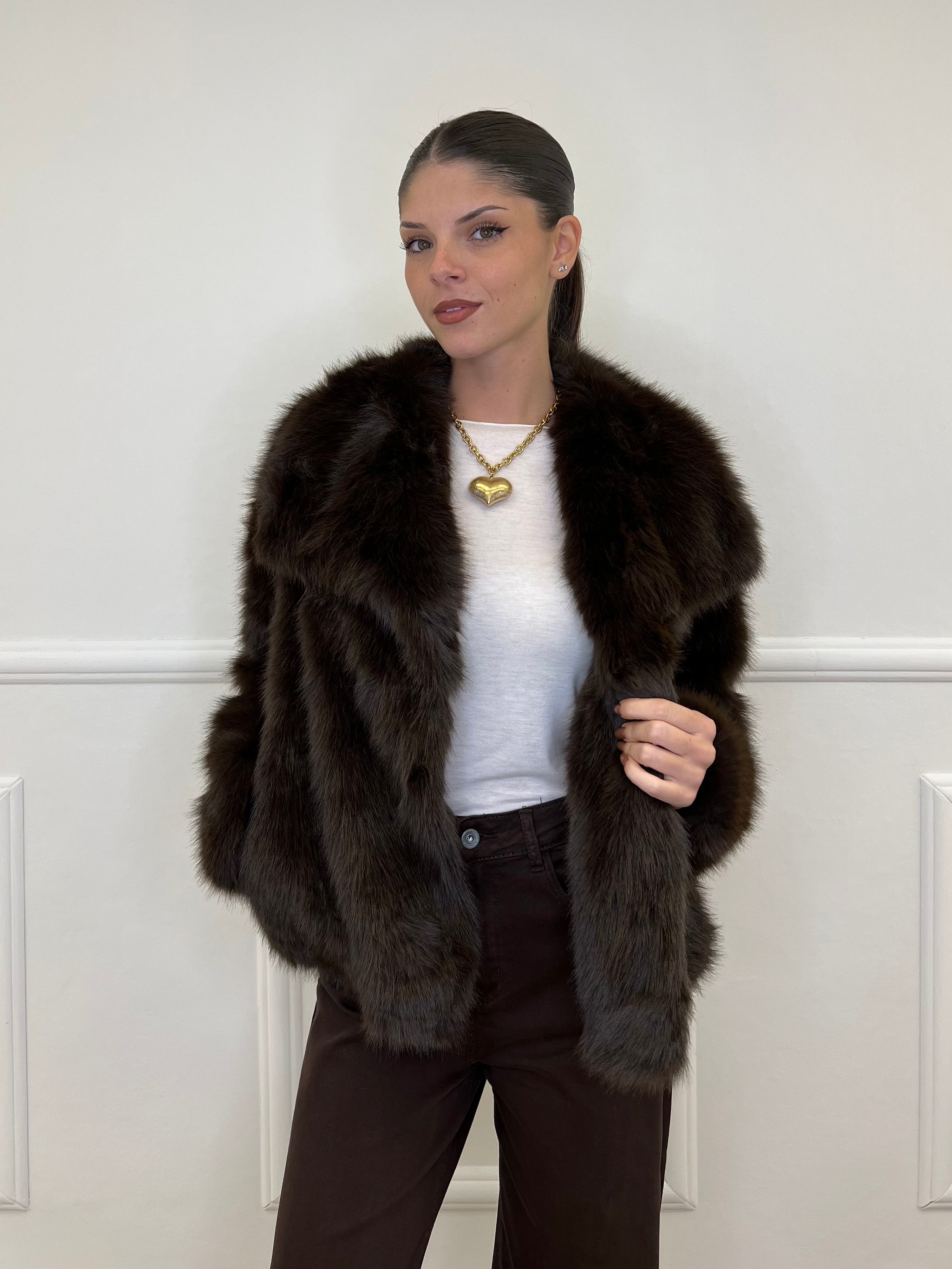 Pelliccia Doppiopetto Y0238 Moro