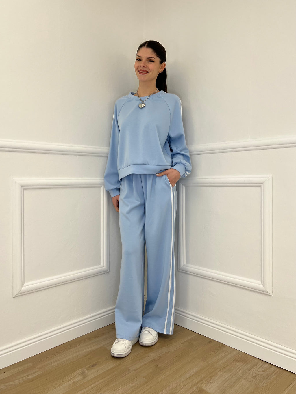 Tuta Bande Girocollo 88426 Azzurro