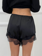 Shorts Lingerie Con Pizzo L337 Nero