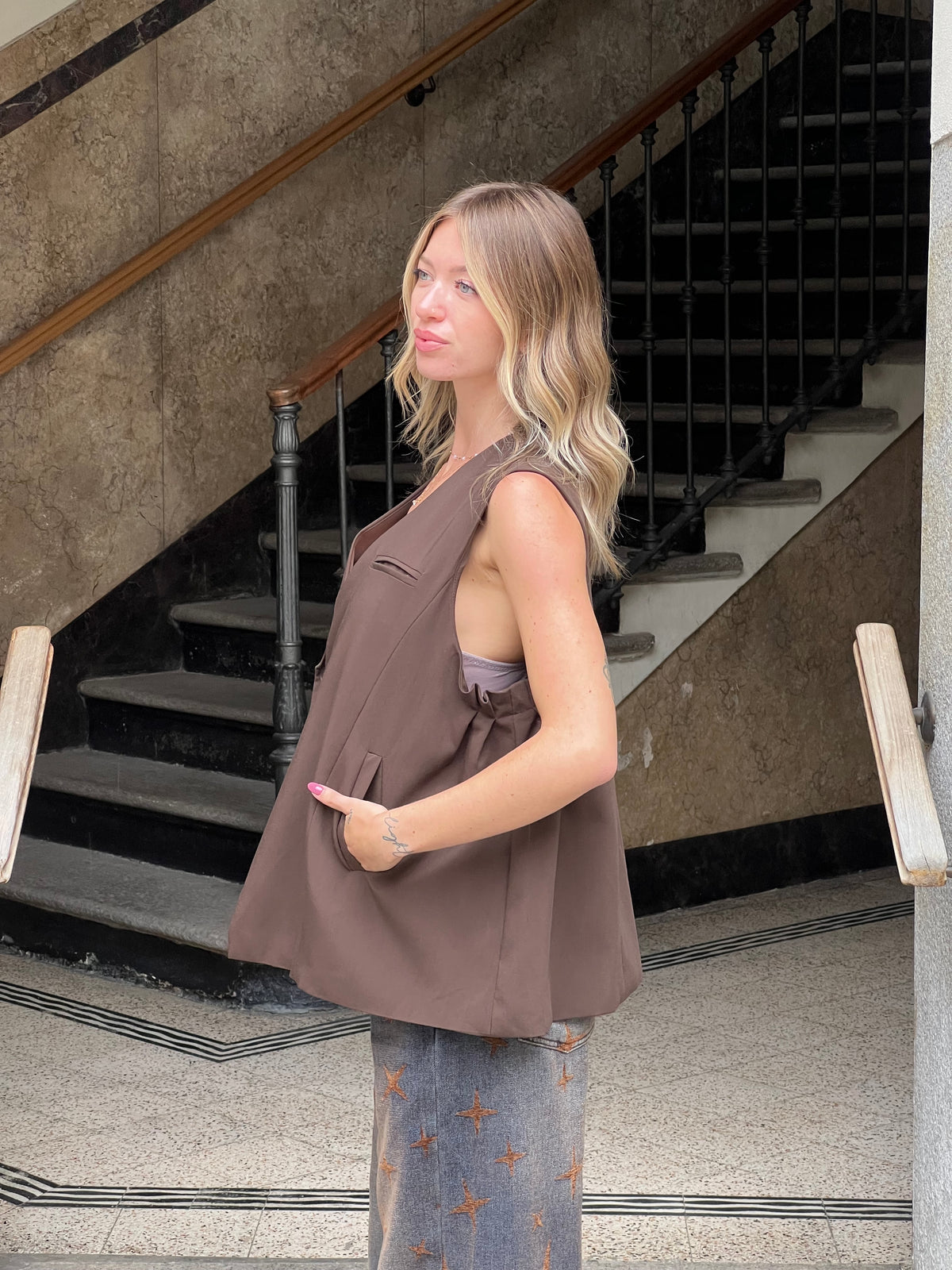 Gilet Doppia Chiusura 168958 Marrone