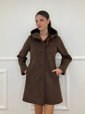 Neoprene Hooded Coat 25760 Brown