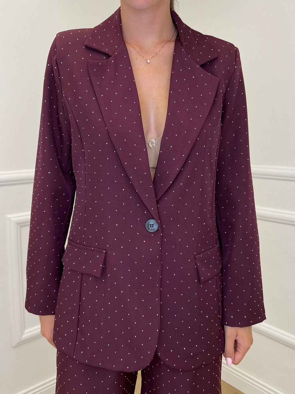 Tailleur Micro Borchie L5181 Bordeaux - Bazar Abbigliamento