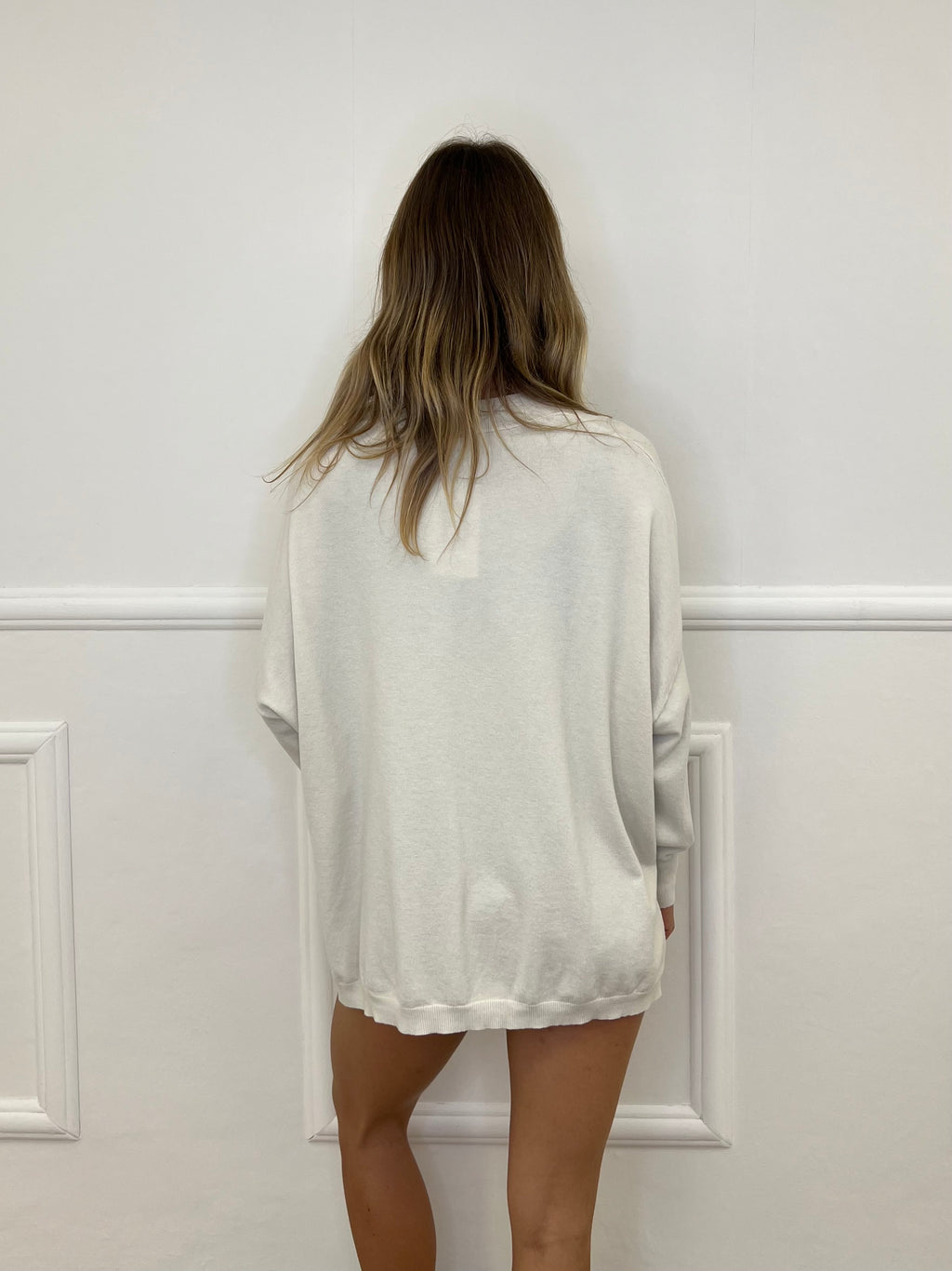 Maglia Over Scollo V 6010 Panna