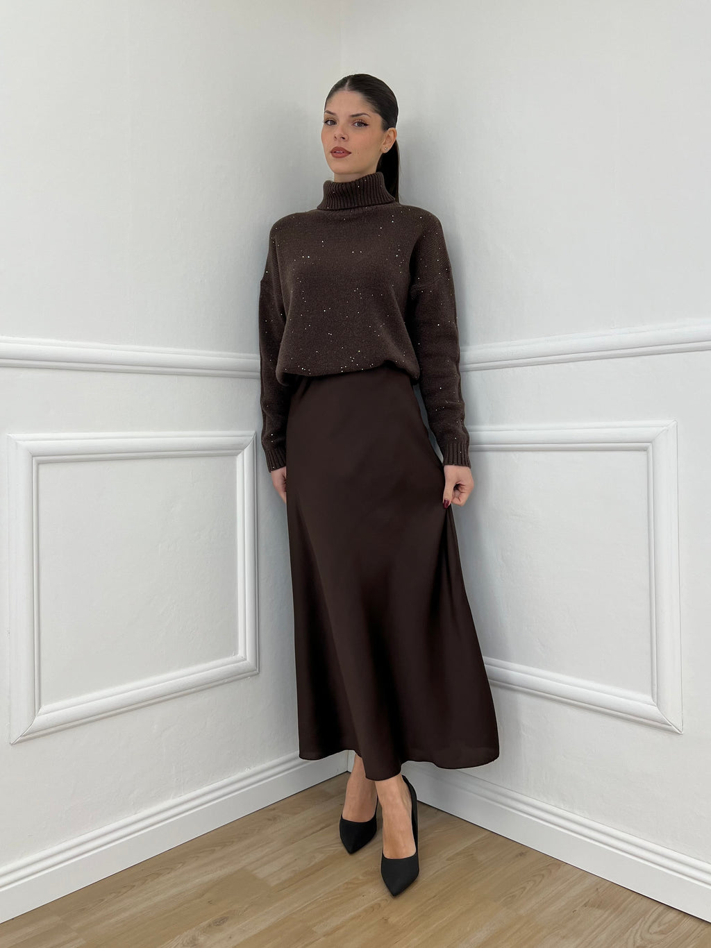 Dolcevita Micro Paillettes 25100 Marrone