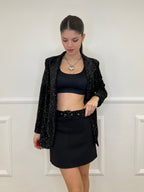 Gonna Cintura Paillettes 97025 Nero