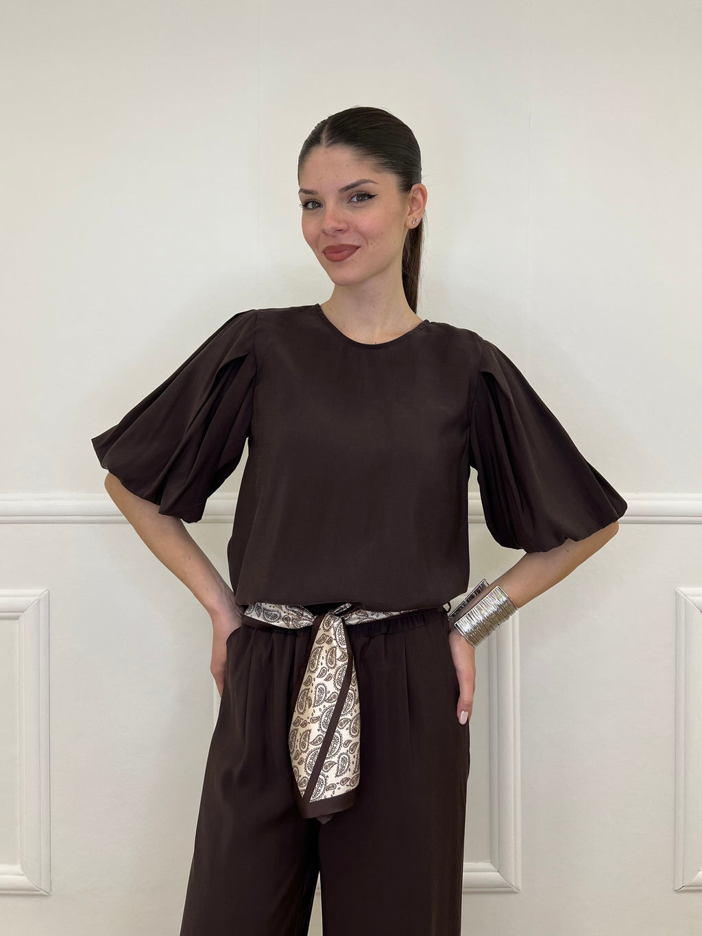 Blusa Romantic Palloncino 20518 Moro