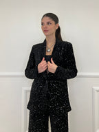 Giacca Ciniglia Paillettes 2466 Nero