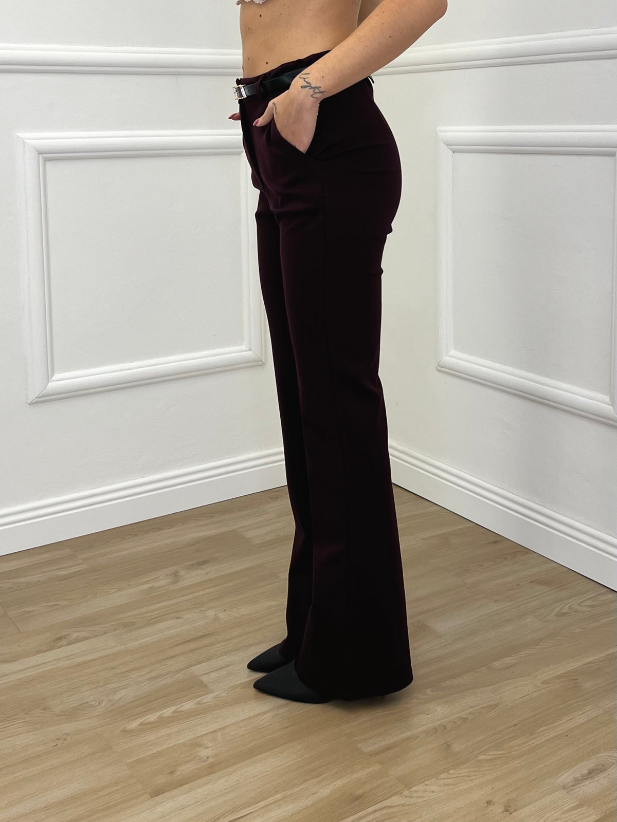 Pantalone Flare Punto Milano 34115 Burgundy