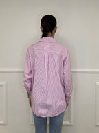 Camicia a Righe Micro Strass 82046 Rosa