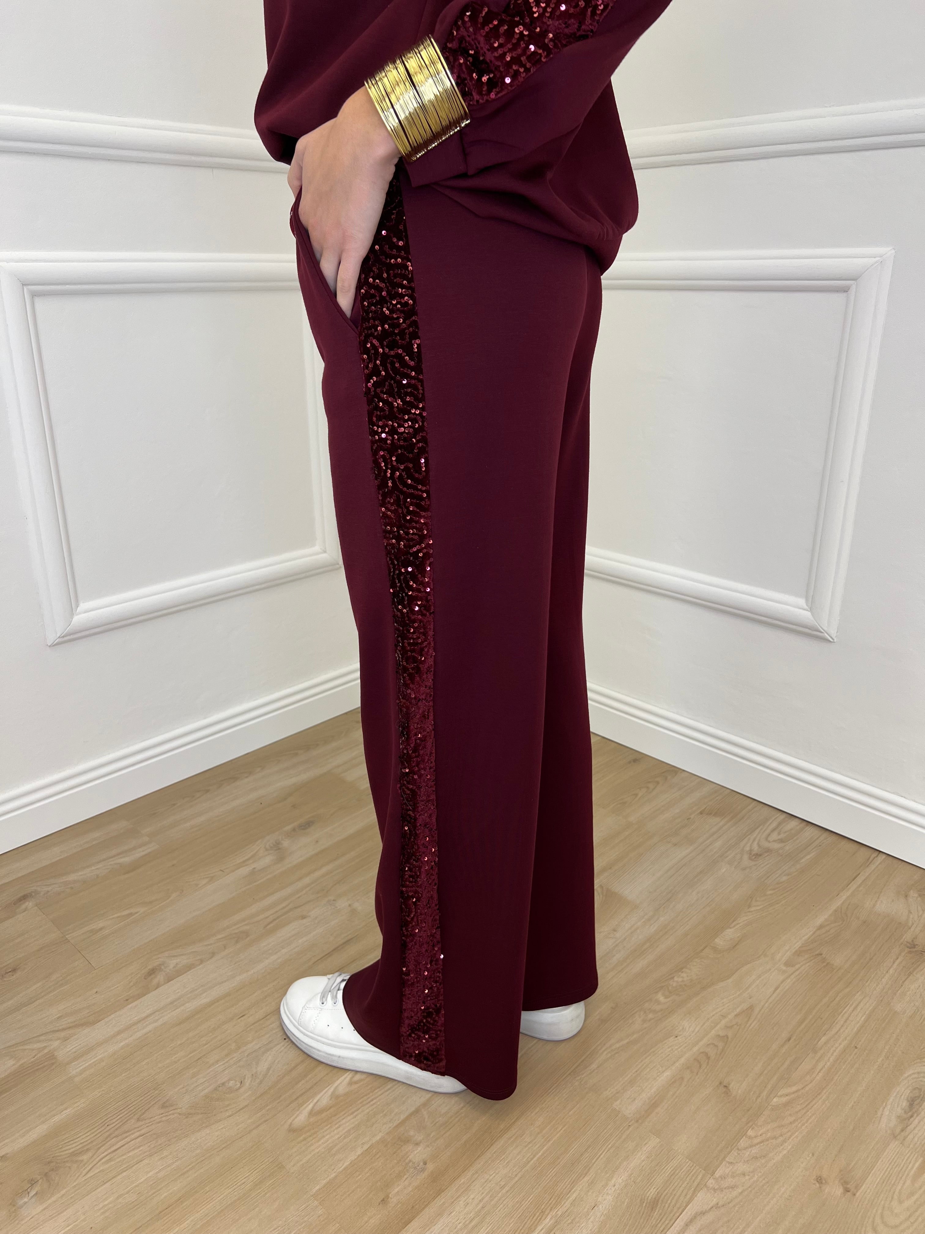 Tuta con Paillettes 21172 Burgundy