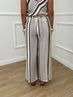 Pantalone Viscosa a Righe 1609 Camel