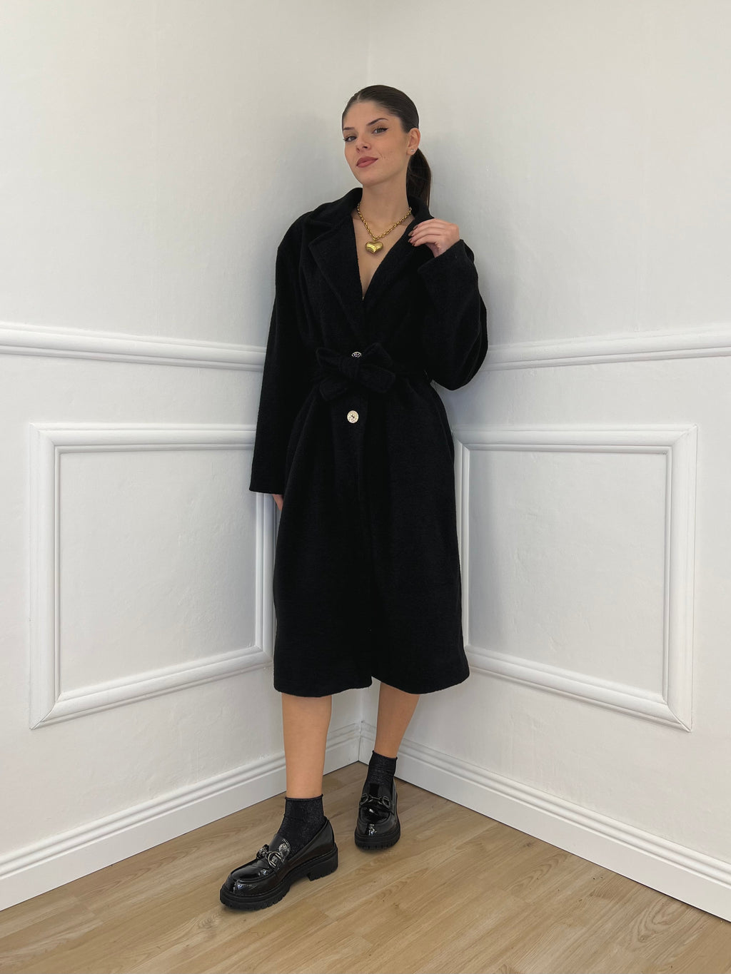 Cappotto Boucle' 81887 Nero