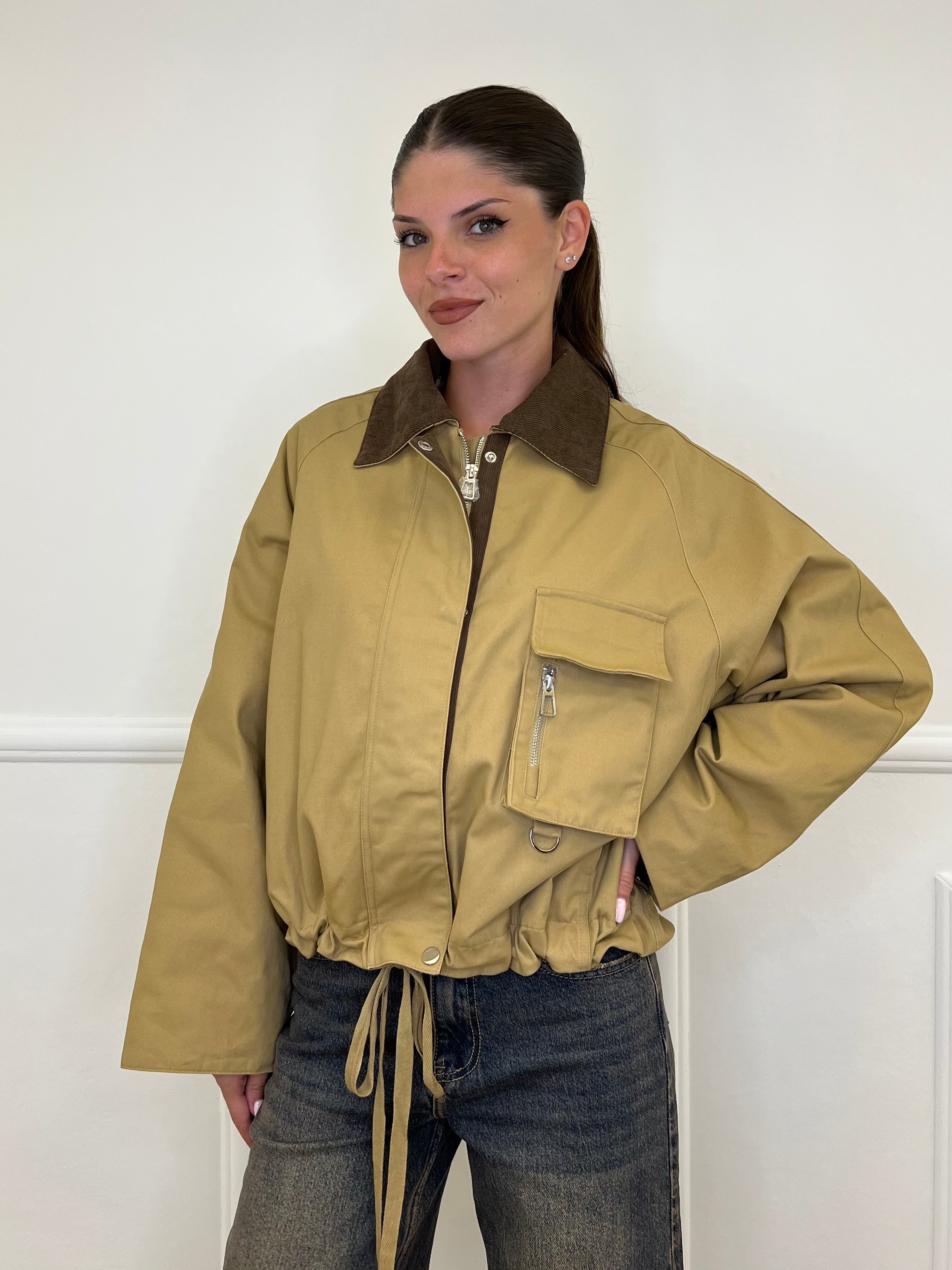Blouson Over TR8866 Khaki - Bazar Abbigliamento