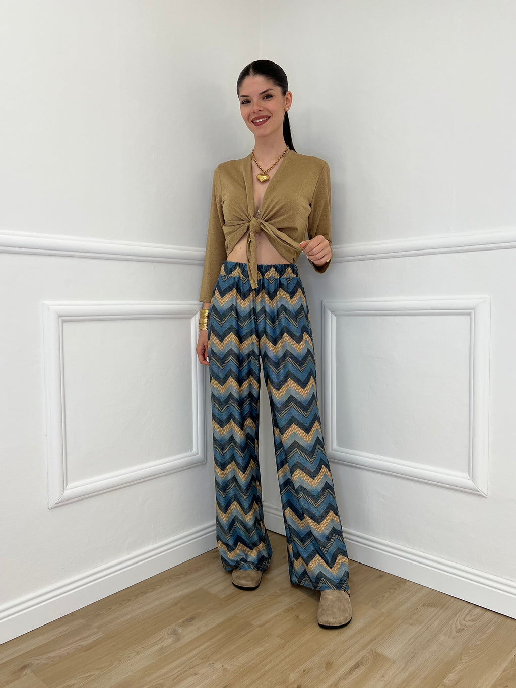 Pantalone Lurex Chevron 1795 Ottanio