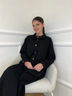 Camicia Overshirt in Twill A6262 Nero