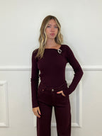Maglia Drappeggio Fibbia 5560 Burgundy