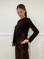 Maglia con Pizzo 55777 Moro