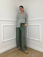 Pantalone Lino Coulisse 23216 Verde