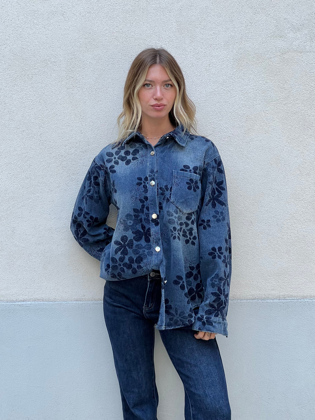 Giacca Camicia in Denim Devorè 3110