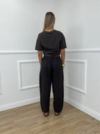 Pantalone Balloon Lino 6135 Moro