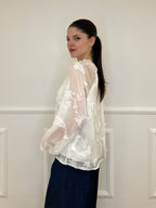 Blusa Ricami Farfalle 0281 Panna