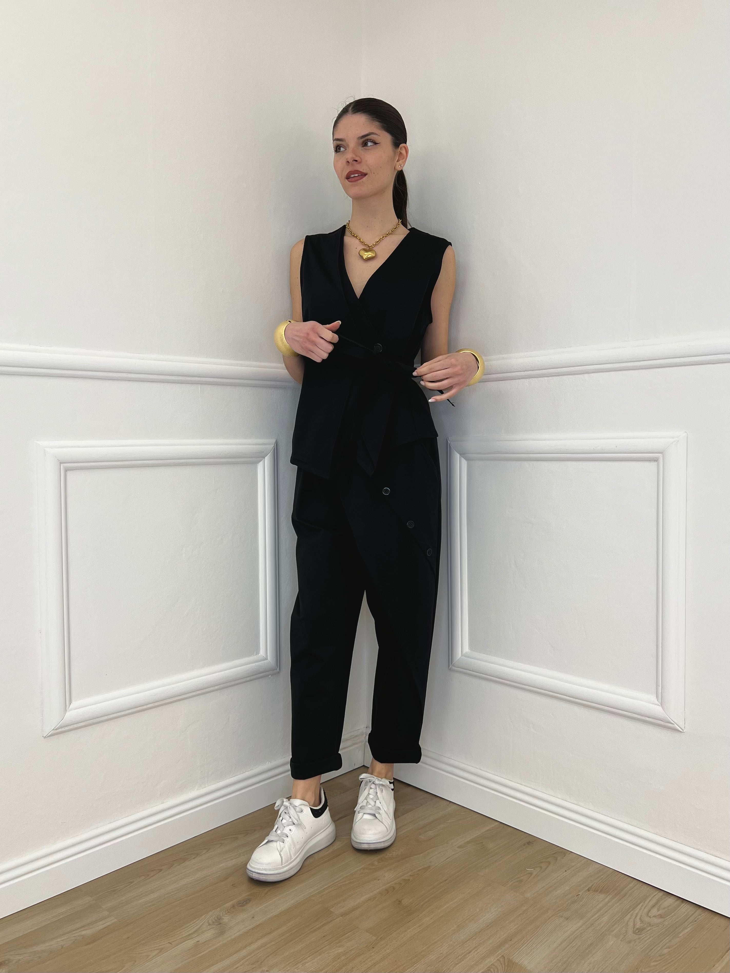 Gilet Fiocco Punto Milano 42144 Nero