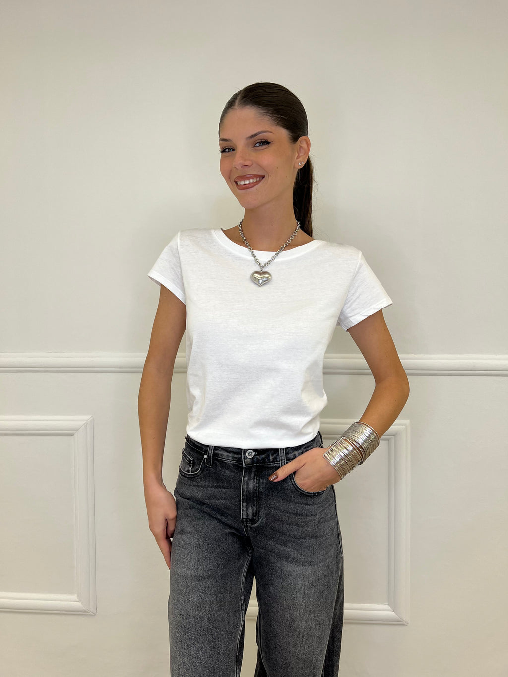 T-shirt Basic V0550 Bianco