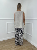 Pantalone Jersey Geometrico 9078 Nero
