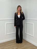 Tailleur Gessato Monopetto 83459 Marrone